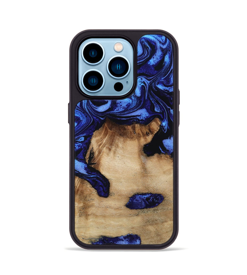 iPhone 14 Pro Wood Phone Case - Ari (Blue, 801369)