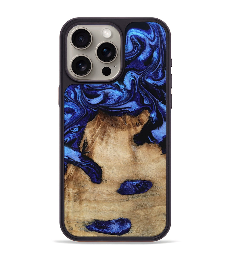 iPhone 15 Pro Max Wood Phone Case - Ari (Blue, 801369)