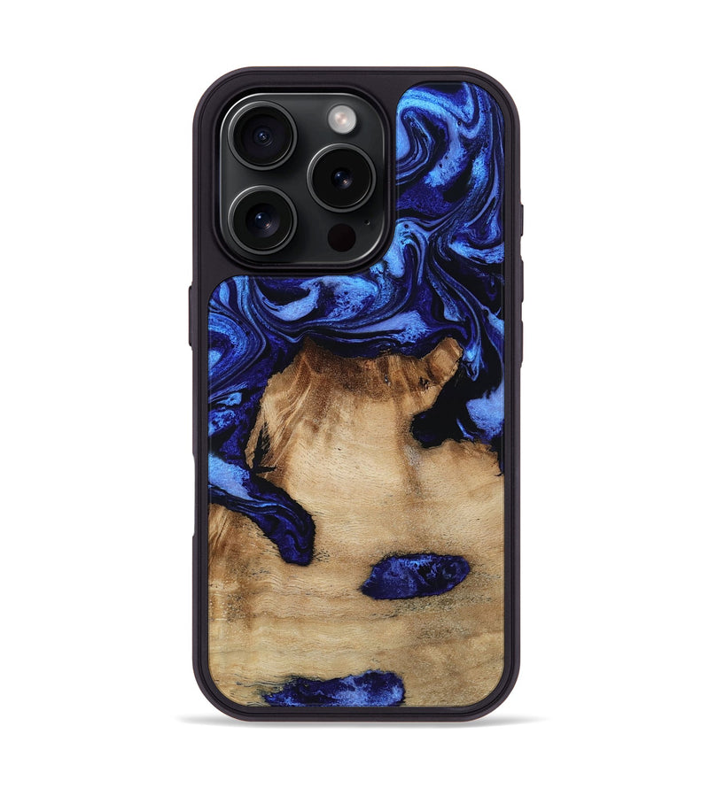 iPhone 16 Pro Wood Phone Case - Ari (Blue, 801369)
