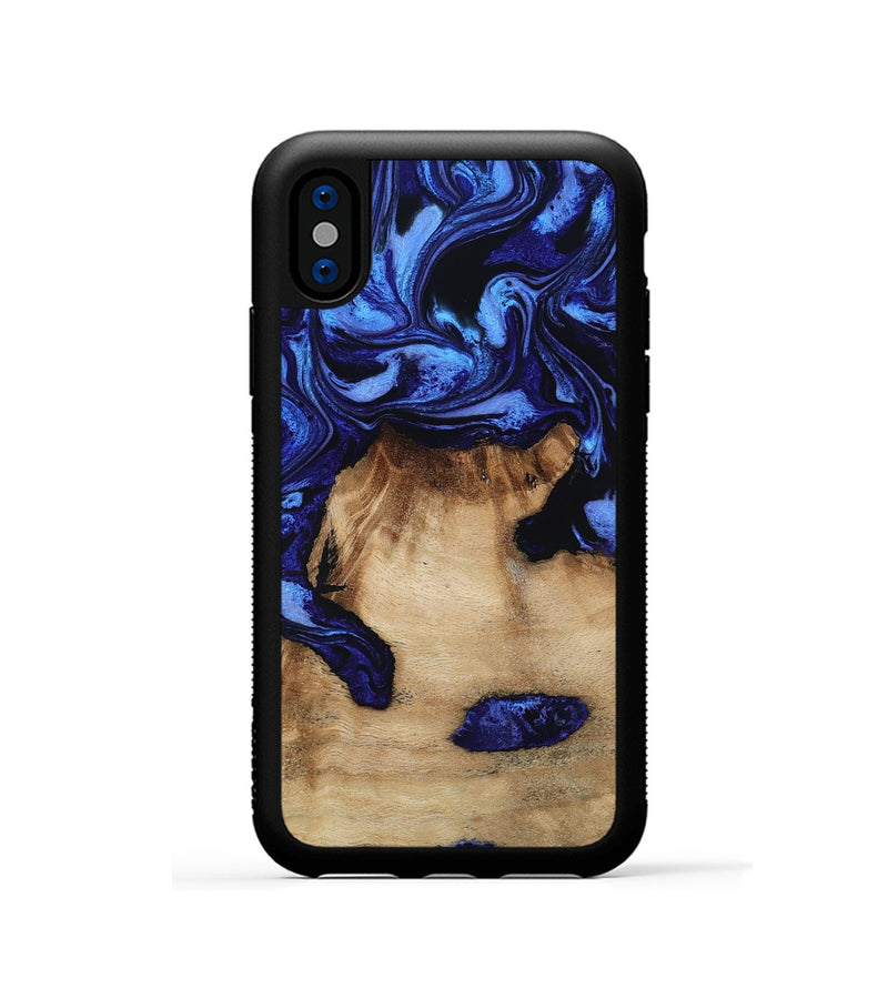 iPhone Xs Wood Phone Case - Ari (Blue, 801369)