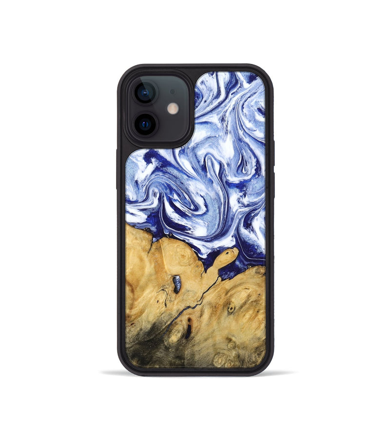 iPhone 12 mini Wood Phone Case - Berta (Blue, 801370)