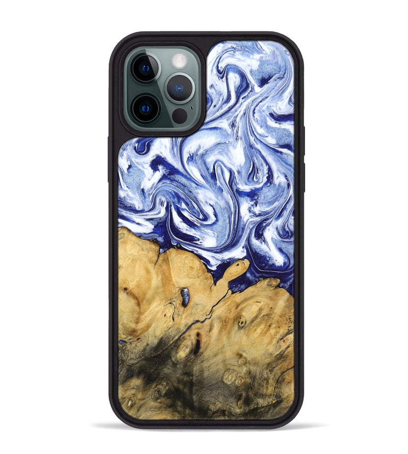 iPhone 12 Pro Max Wood Phone Case - Berta (Blue, 801370)
