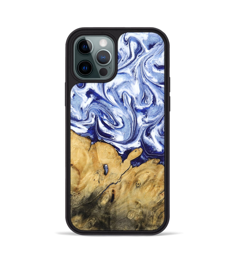 iPhone 12 Pro Wood Phone Case - Berta (Blue, 801370)