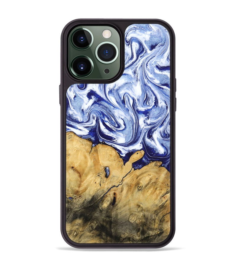 iPhone 13 Pro Max Wood Phone Case - Berta (Blue, 801370)
