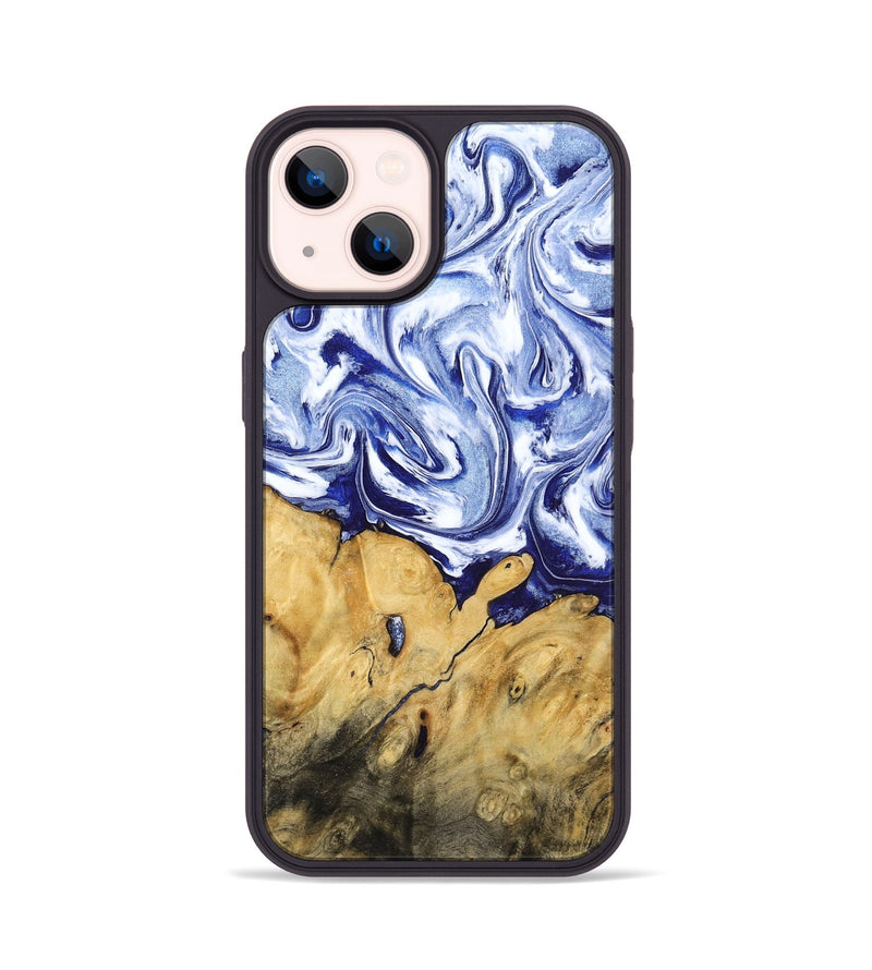 iPhone 14 Wood Phone Case - Berta (Blue, 801370)