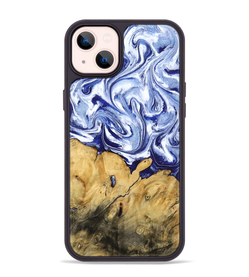iPhone 14 Plus Wood Phone Case - Berta (Blue, 801370)