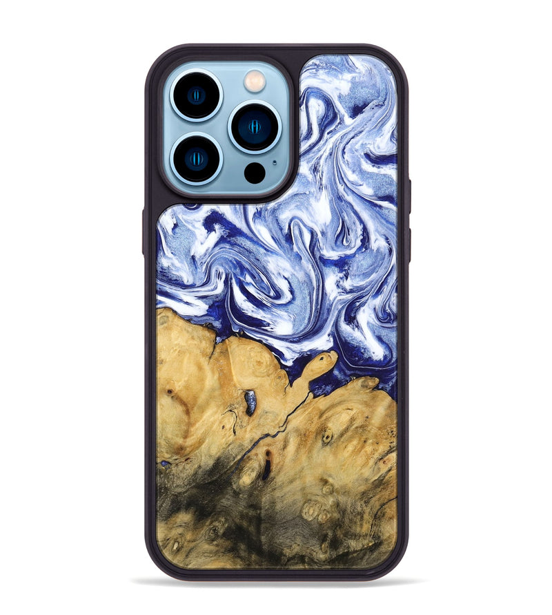iPhone 14 Pro Max Wood Phone Case - Berta (Blue, 801370)