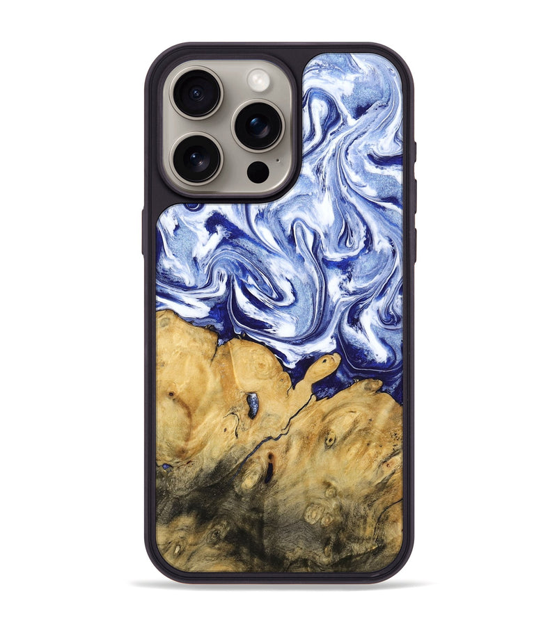 iPhone 15 Pro Max Wood Phone Case - Berta (Blue, 801370)