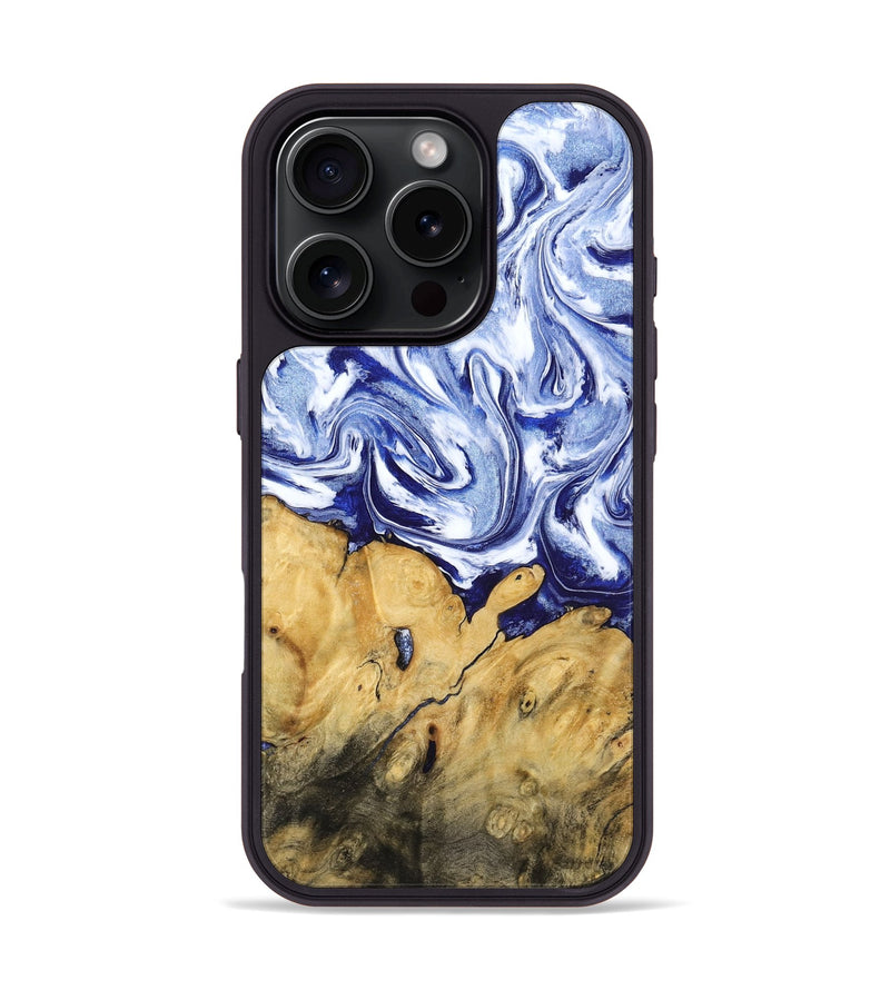 iPhone 16 Pro Wood Phone Case - Berta (Blue, 801370)