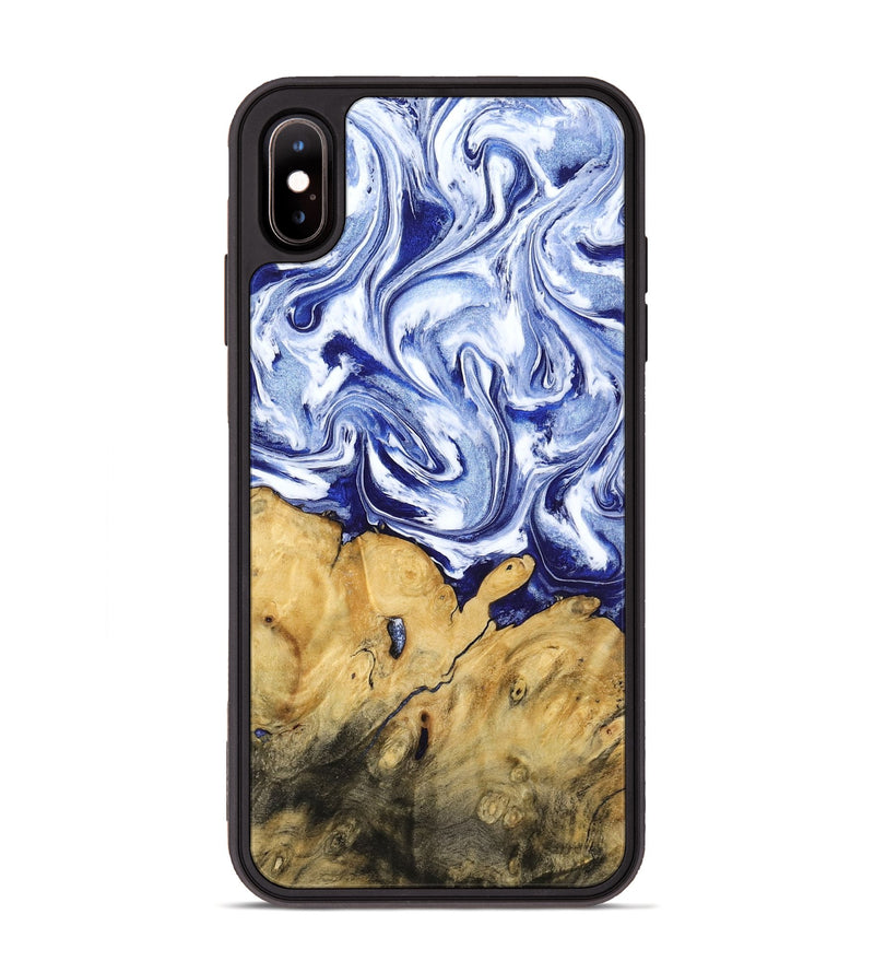 iPhone Xs Max Wood Phone Case - Berta (Blue, 801370)