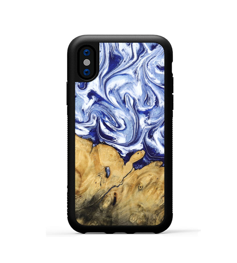 iPhone Xs Wood Phone Case - Berta (Blue, 801370)