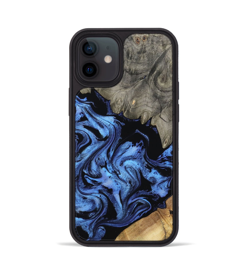 iPhone 12 Wood Phone Case - Krish (Blue, 801372)