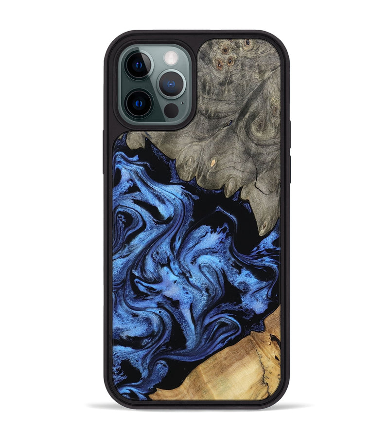 iPhone 12 Pro Max Wood Phone Case - Krish (Blue, 801372)