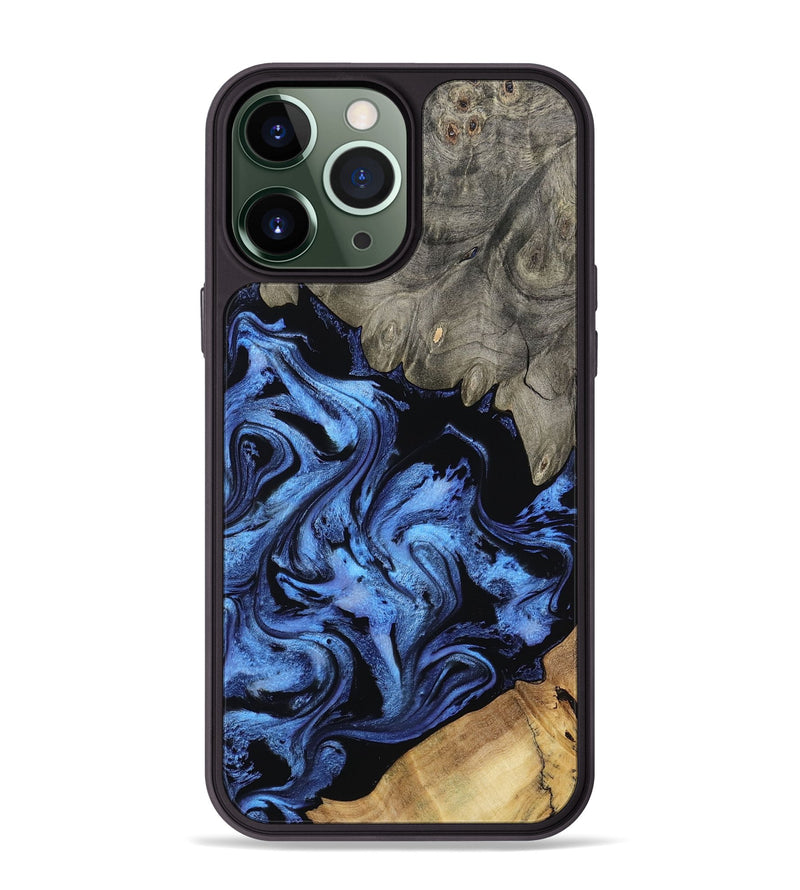 iPhone 13 Pro Max Wood Phone Case - Krish (Blue, 801372)
