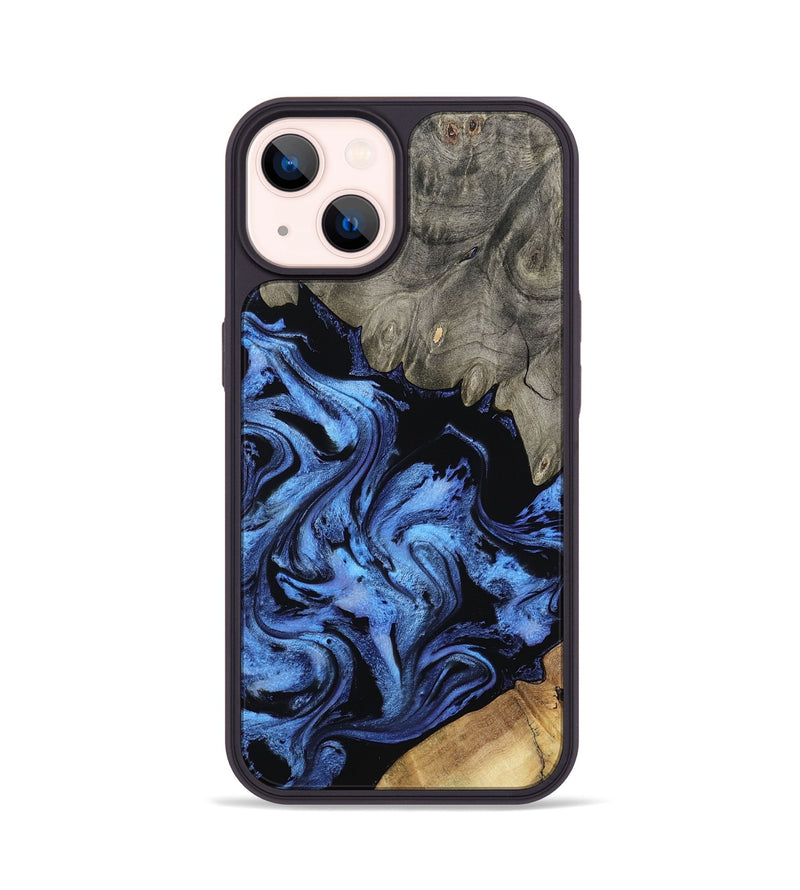 iPhone 14 Wood Phone Case - Krish (Blue, 801372)