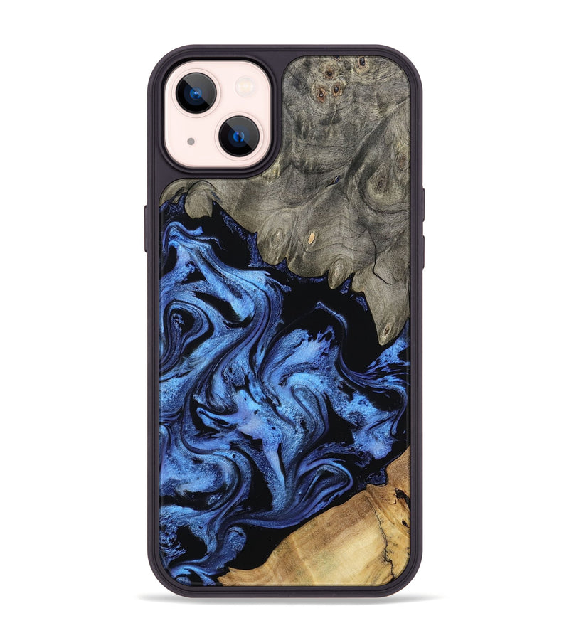 iPhone 14 Plus Wood Phone Case - Krish (Blue, 801372)