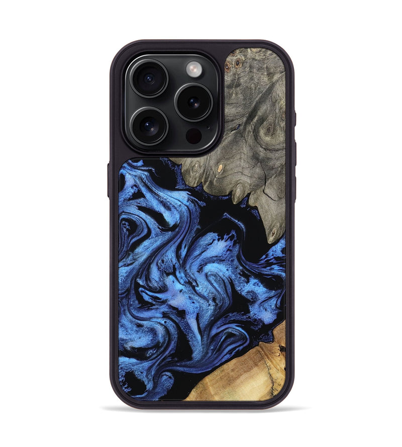 iPhone 15 Pro Wood Phone Case - Krish (Blue, 801372)