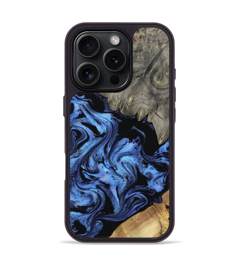 iPhone 16 Pro Wood Phone Case - Krish (Blue, 801372)