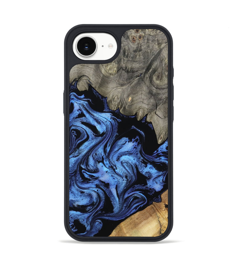 iPhone 16e Wood Phone Case - Krish (Blue, 801372)