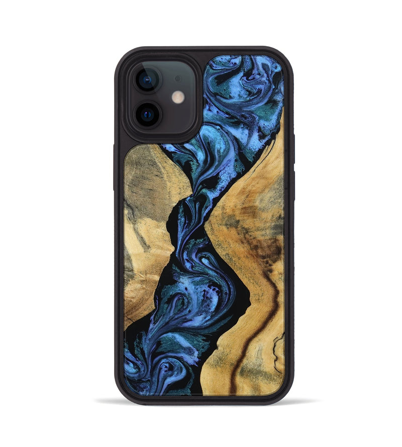 iPhone 12 Wood Phone Case - Arturo (Blue, 801373)