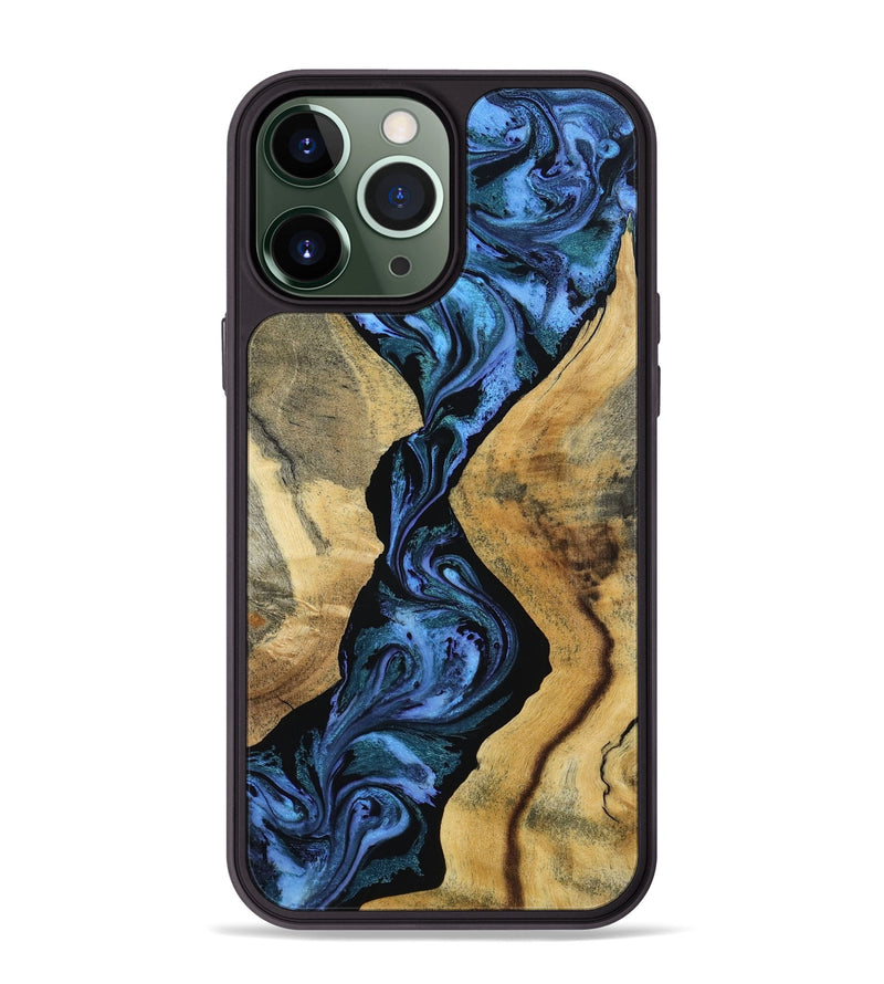 iPhone 13 Pro Max Wood Phone Case - Arturo (Blue, 801373)