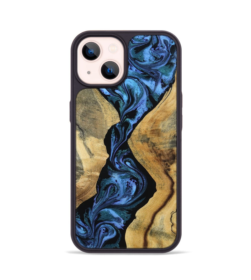 iPhone 14 Wood Phone Case - Arturo (Blue, 801373)