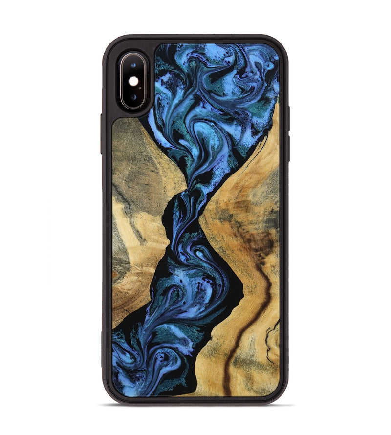 iPhone Xs Max Wood Phone Case - Arturo (Blue, 801373)