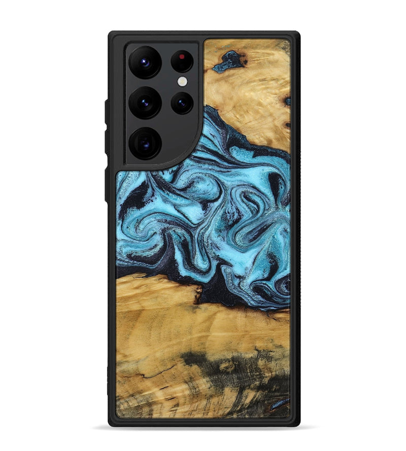 Galaxy S22 Ultra Wood Phone Case - Deonte (Blue, 801375)