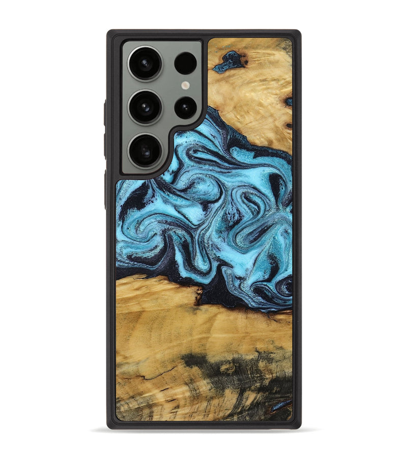 Galaxy S23 Ultra Wood Phone Case - Deonte (Blue, 801375)