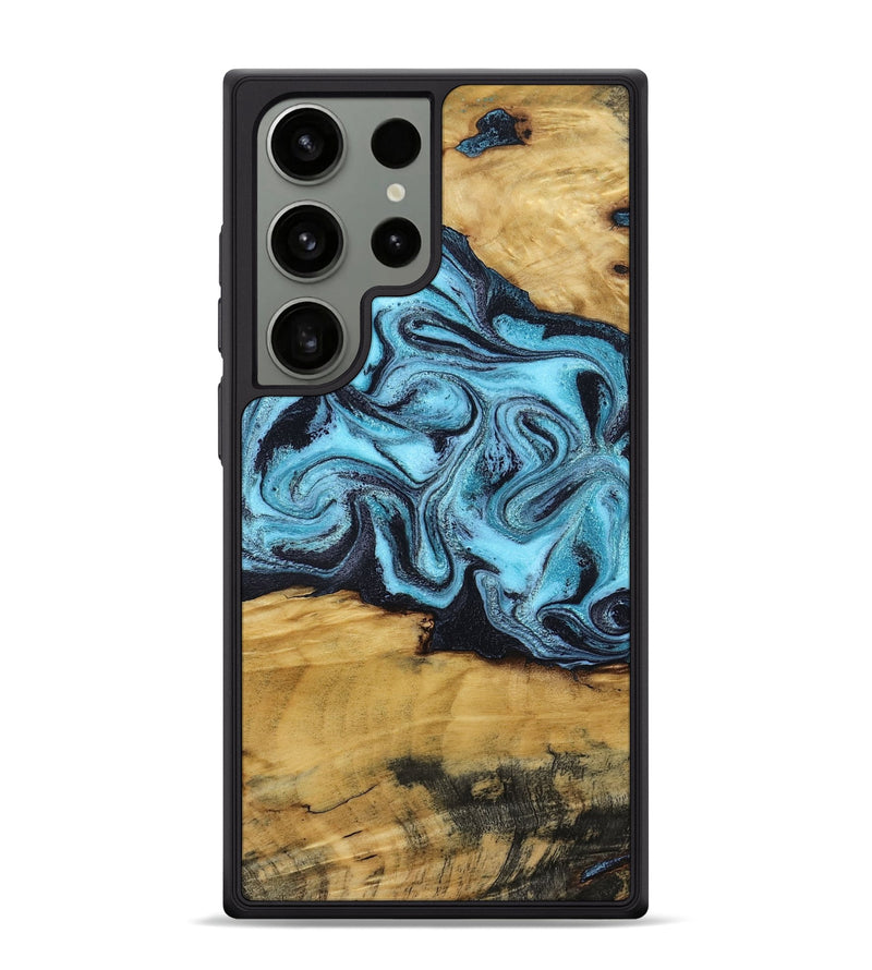 Galaxy S24 Ultra Wood Phone Case - Deonte (Blue, 801375)