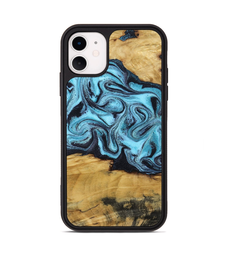 iPhone 11 Wood Phone Case - Deonte (Blue, 801375)
