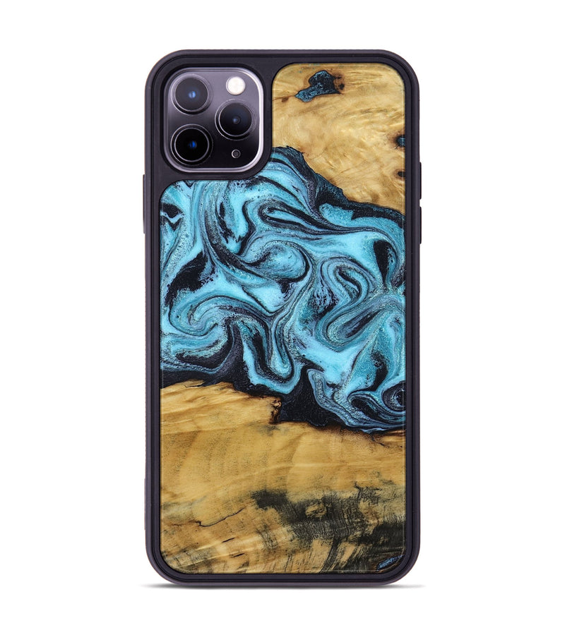 iPhone 11 Pro Max Wood Phone Case - Deonte (Blue, 801375)