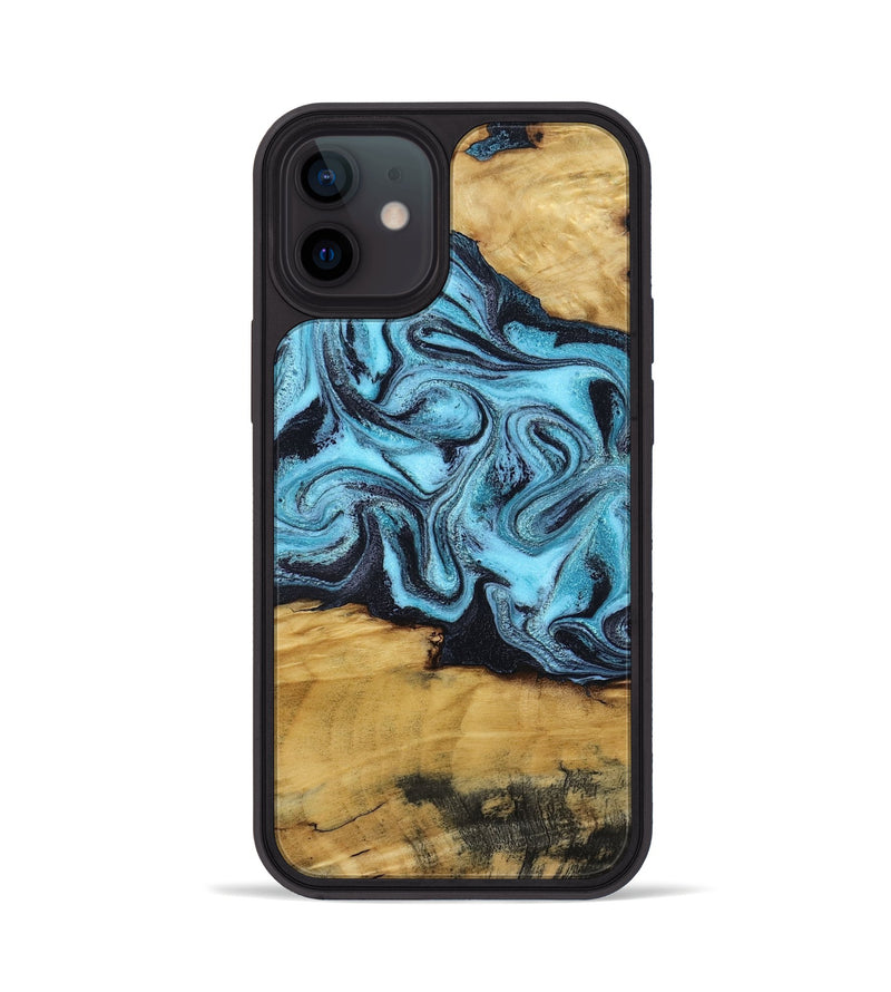iPhone 12 Wood Phone Case - Deonte (Blue, 801375)