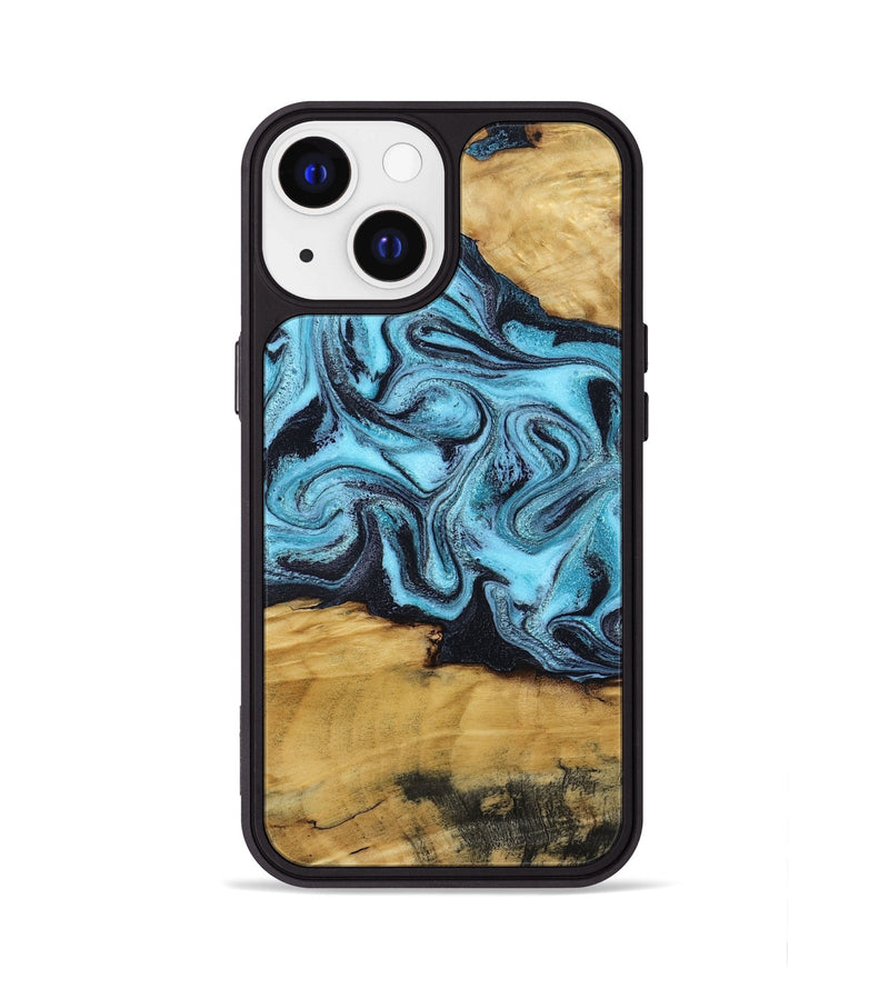 iPhone 13 Wood Phone Case - Deonte (Blue, 801375)