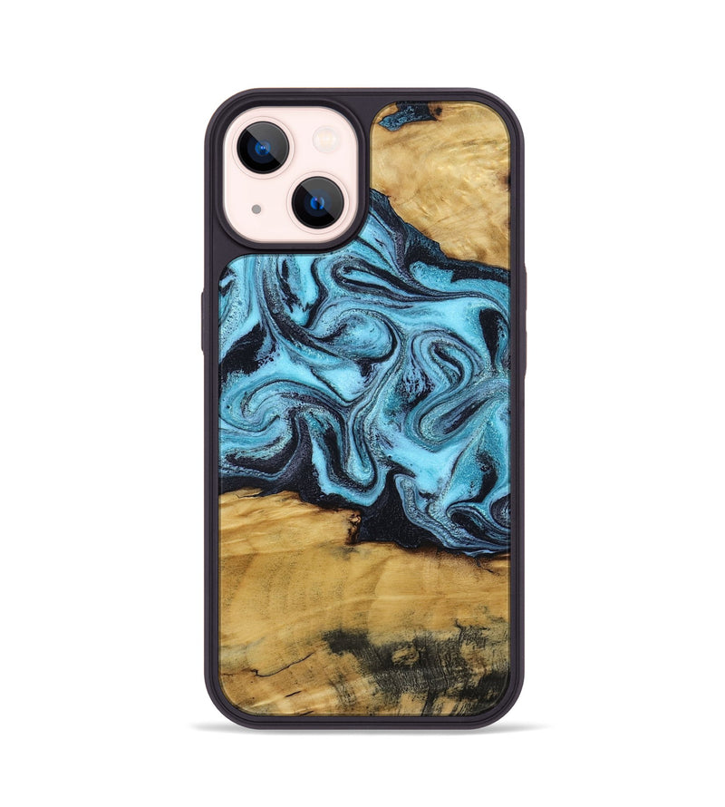 iPhone 14 Wood Phone Case - Deonte (Blue, 801375)