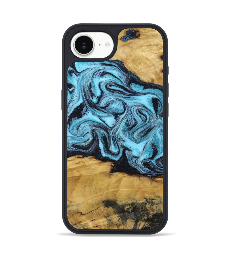 iPhone 16e Wood Phone Case - Deonte (Blue, 801375)