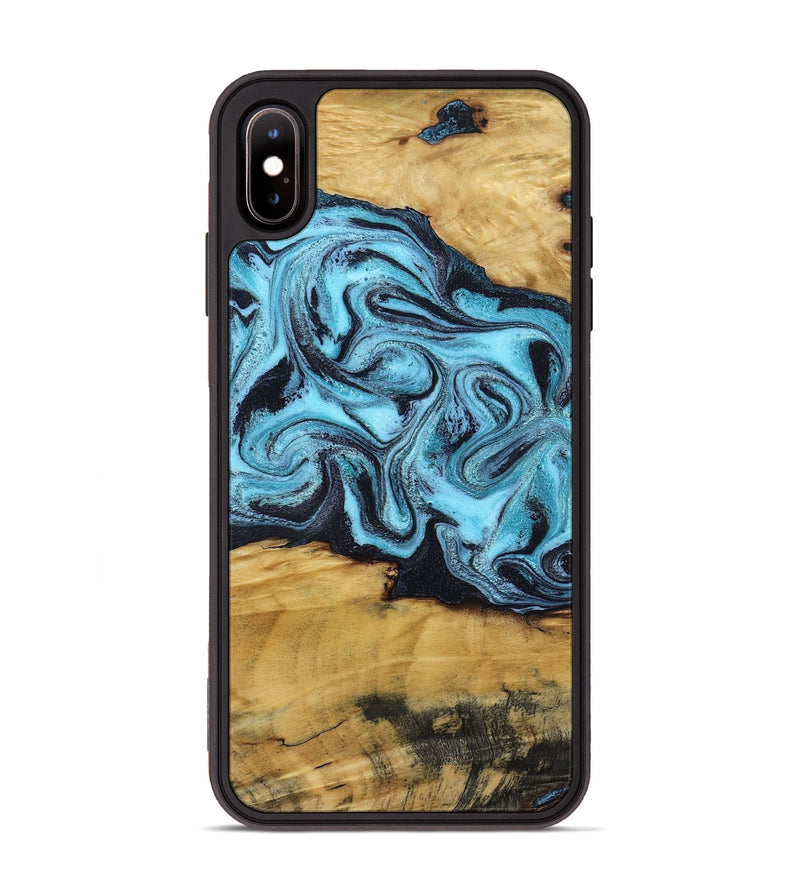 iPhone Xs Max Wood Phone Case - Deonte (Blue, 801375)