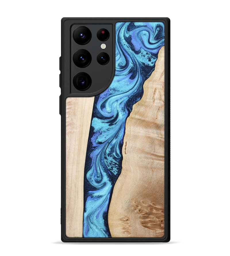 Galaxy S22 Ultra Wood Phone Case - Kristie (Blue, 801376)