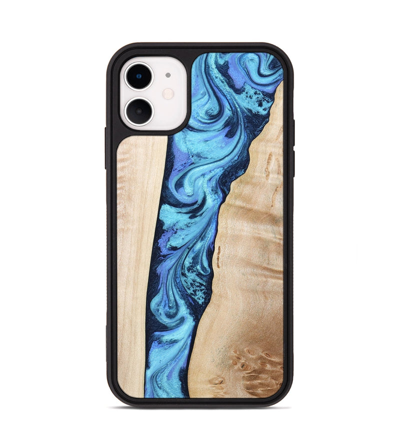 iPhone 11 Wood Phone Case - Kristie (Blue, 801376)