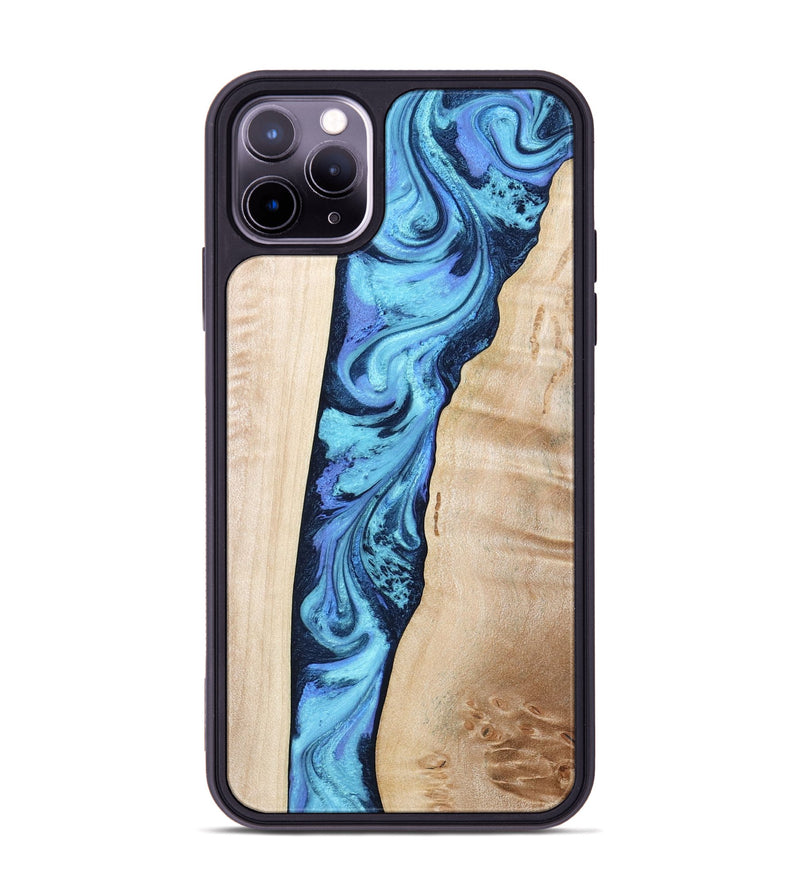 iPhone 11 Pro Max Wood Phone Case - Kristie (Blue, 801376)