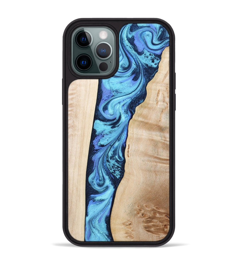 iPhone 12 Pro Max Wood Phone Case - Kristie (Blue, 801376)