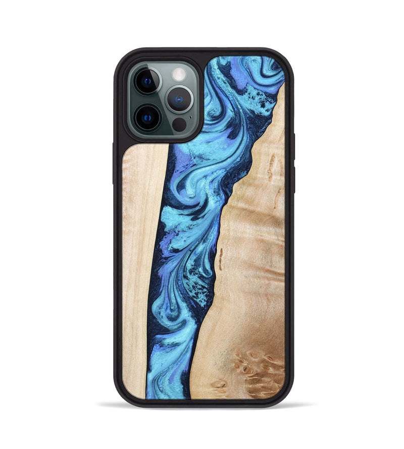 iPhone 12 Pro Wood Phone Case - Kristie (Blue, 801376)