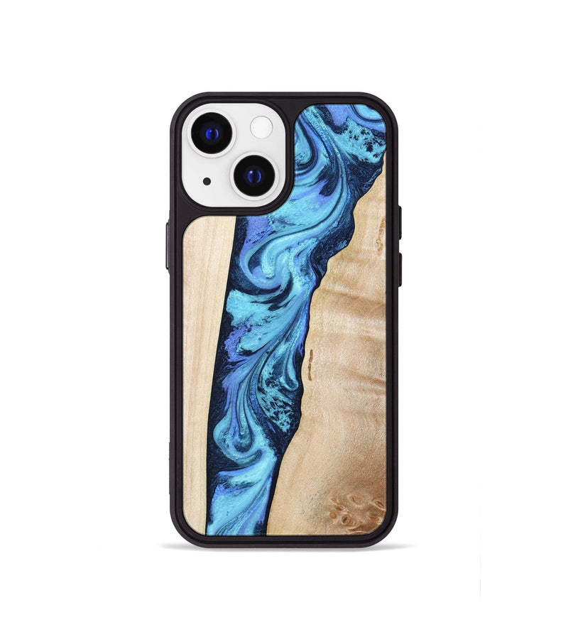 iPhone 13 mini Wood Phone Case - Kristie (Blue, 801376)