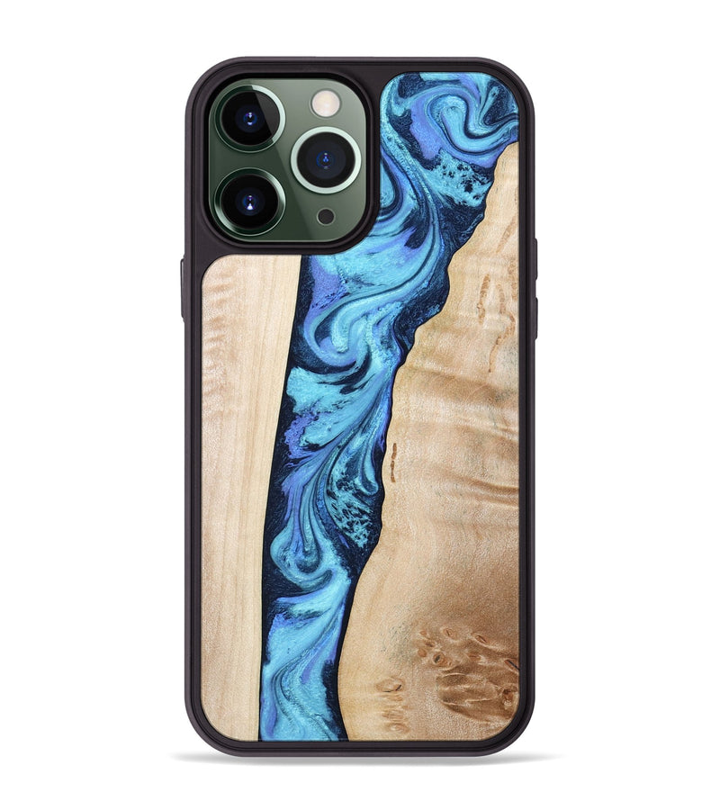 iPhone 13 Pro Max Wood Phone Case - Kristie (Blue, 801376)
