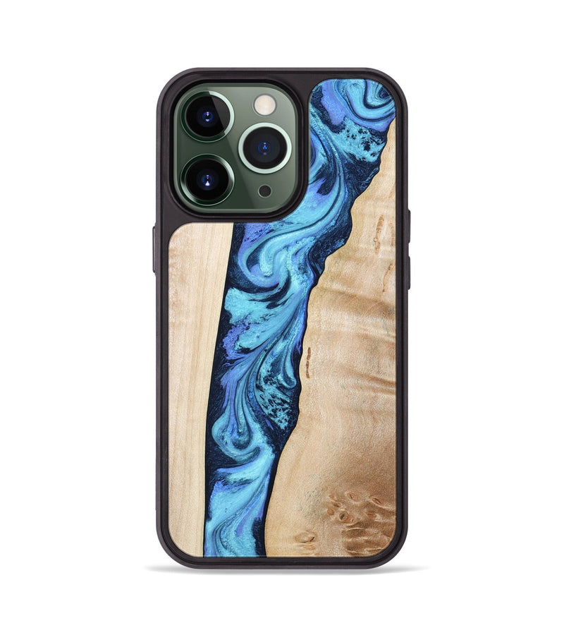 iPhone 13 Pro Wood Phone Case - Kristie (Blue, 801376)