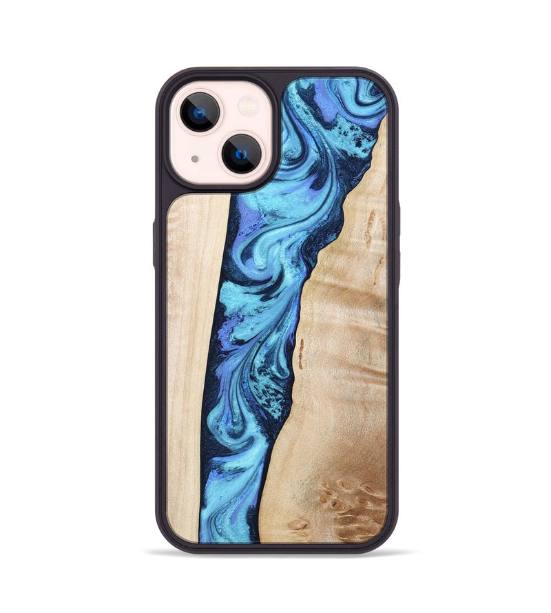 iPhone 14 Wood Phone Case - Kristie (Blue, 801376)
