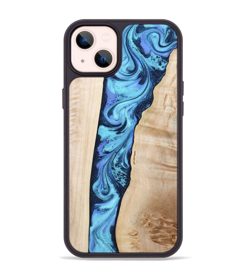 iPhone 14 Plus Wood Phone Case - Kristie (Blue, 801376)