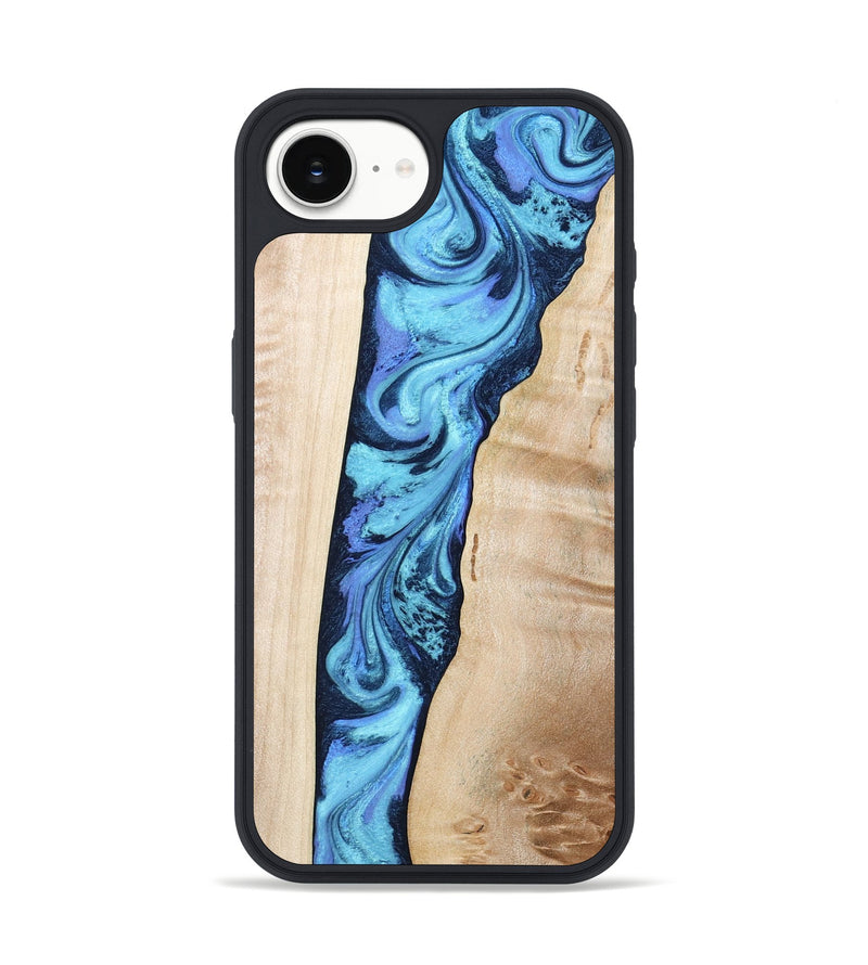 iPhone 16e Wood Phone Case - Kristie (Blue, 801376)