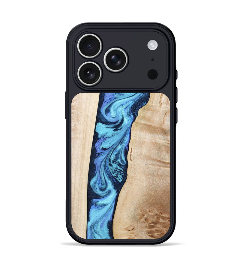 iPhone 17 Pro Wood Phone Case - Kristie (Blue, 801376)