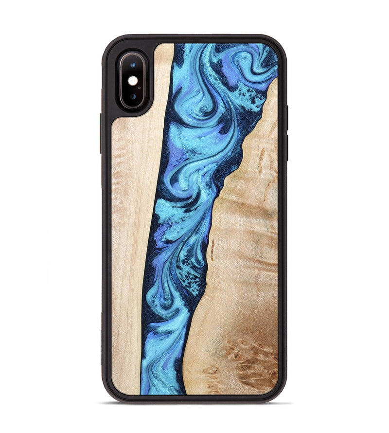 iPhone Xs Max Wood Phone Case - Kristie (Blue, 801376)